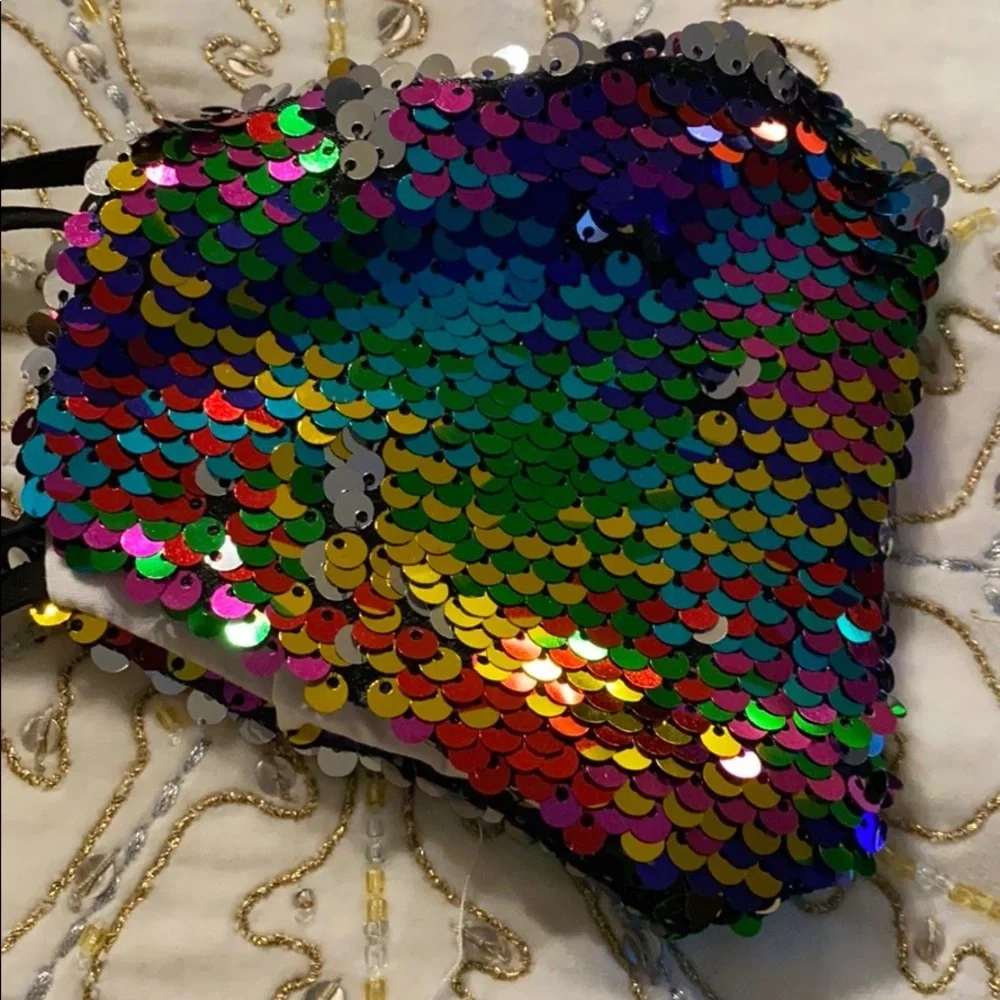 2 Tone Flip‎ Flop Sequin Face Mask